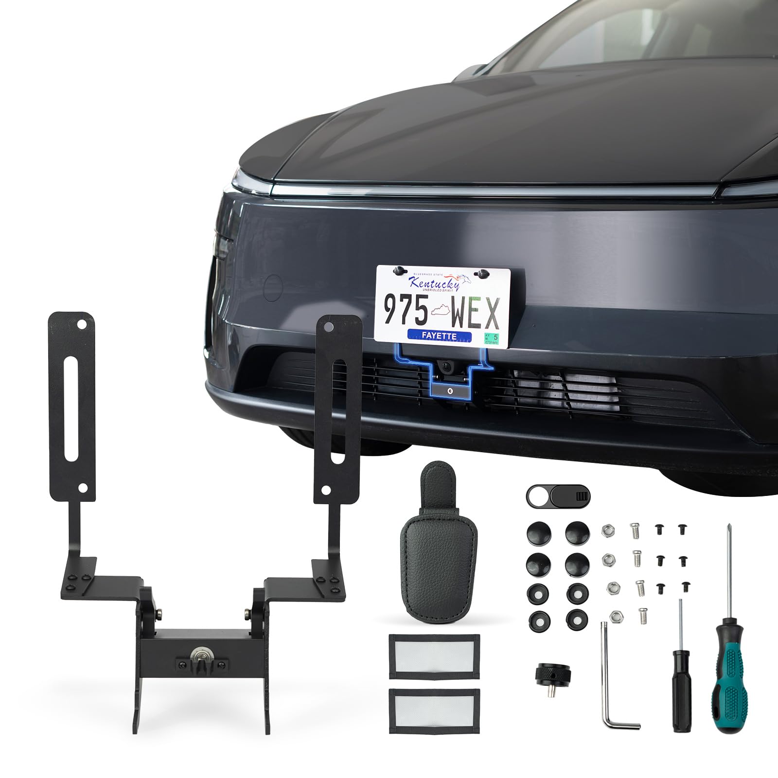 Photo 1 of BurtyPokie 2026 2025 Tesla Model Y Front License Plate Holder(No Drill, Custom Lock) License Plate Frame for 2025 Tesla Model Y