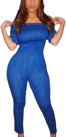 denim jumpsuit tight
