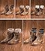 Womens Short Boot Cuffs Cable Knit Leg Warmer 2 Pack Winter Crochet Button Toppers(Black/Beige)
