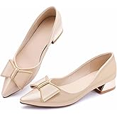 Women's Chunky Closed Toe Low Block Heels Work Pumps Comfortable Dress Wedding Shoes for Party Office