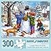 Bits and Pieces – Large 300 Piece Jigsaw Puzzle for Adults – Building a Snowman on a Snow Day - Winter Scene Jigsaw Puzzle by Artist Liz Goodrick - Dillon, Completed Puzzle Size: 18