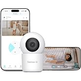 Sense-U AI 2.5K PTZ Baby Camera Monitor with Sensor-Free Sleep Movement Detection, Smart Security Indoor Video Camera with Background Audio, Cry Detection, No Monthly Fee, for Peace of Mind
