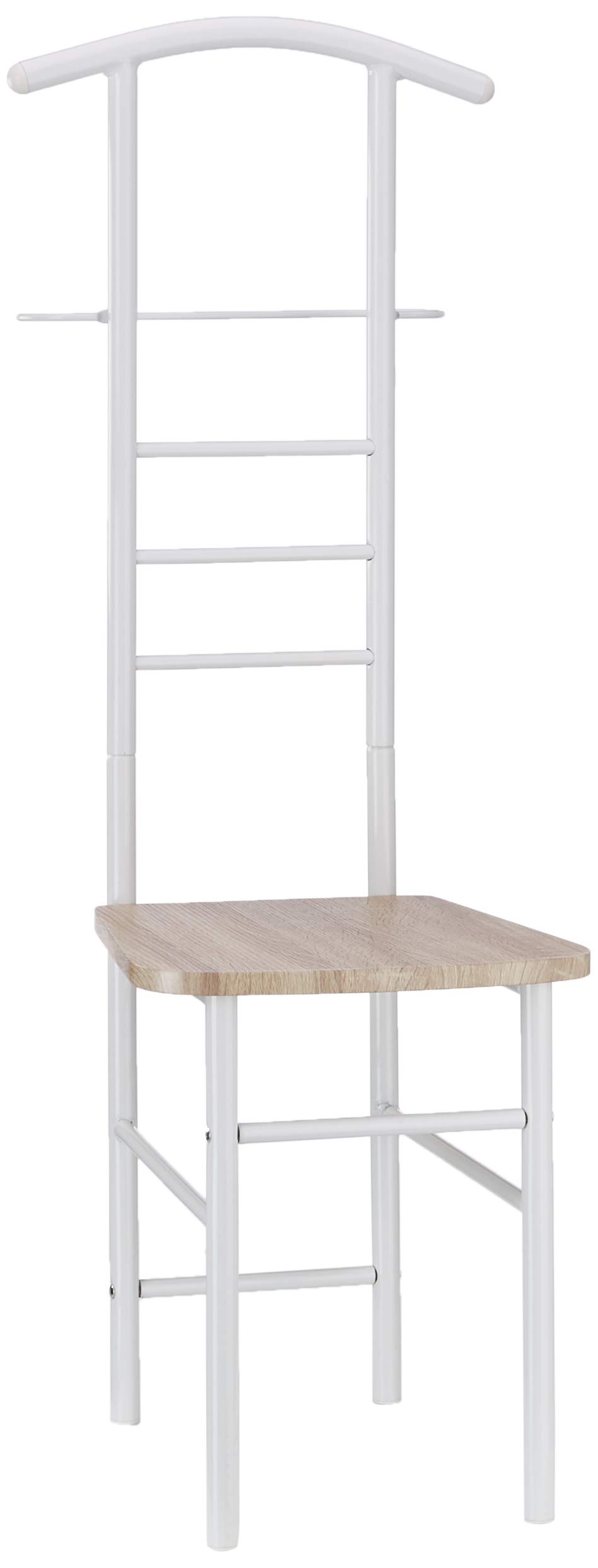 HAKU MöbelHAKU Möbel Men'S Valet Oak, White, Mdf, Metal - Size: W 46 cm X H 119 cm X D 50 cm, Style: Modern