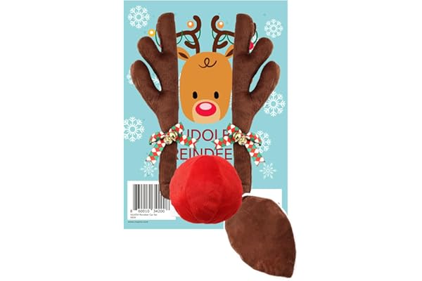 NUJOVI Premium Reindeer Antlers for Cars - Car Christmas Decorations Antlers with Nose and Tail Auto Accessories