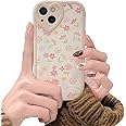 Ownest Compatible with iPhone 13 Case with Cute Flowers Floral Pattern for Women Girls Soft Silicone Love Lens Protection Case for iPhone 13 [Not Fit iPhone 13 Pro]-White