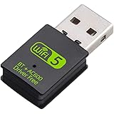 XVZ USB WiFi Bluetooth Adapter, 600mbps Dual Band 2.4G/5G Wireless WiFi Dongle Network Card for for Laptop Desktop Windows 10/8/8.1/7