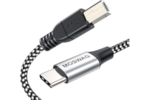 MOSWAG 3.28FT/1M Type C to USB B Cable Nylon Braided USB C Midi Cable Printer Scanner Cord with Metal Connector Compatible wi