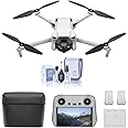 DJI Mini 3 Fly More Combo (DJI RC) - Lightweight and Foldable Mini Camera Drone with 4K HDR Video, 38-min Flight Time, True Vertical Shooting, and Intelligent Features, With Care & Cleaning Kit