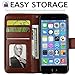 iPhone 5s / iPhone SE Folio Wallet Phone Case Cover, [Stand Video][Card Holder] 4.0inch iPhone5s Flip Leather Case 3D Flower Case for Apple iPhone 5 / iPhone 5s Case - Brown