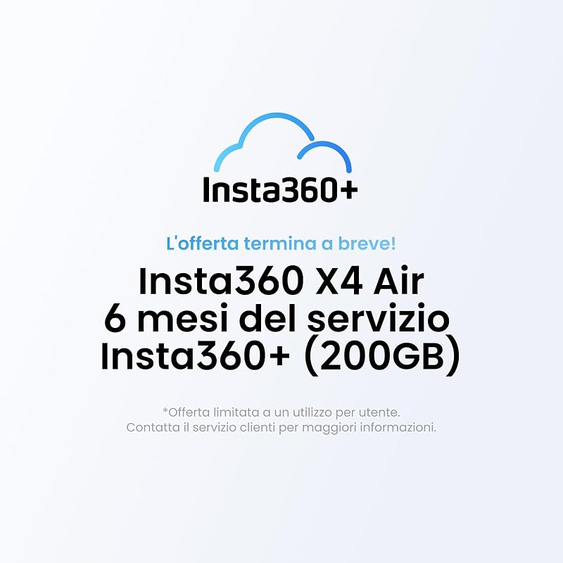 X4 Air, Videocamera 8K 360 leggera 165g, Selfie stick Invisibile, lenti sostituibili, cover antivento integrata, prima registri poi inquadri, Pack Starter