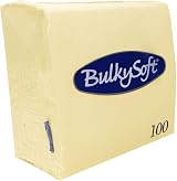 BulkySoft Paper Serviettes 33x33cm 2Ply Buttermilk Cream Napkins