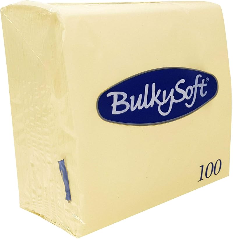 BulkySoft Paper Serviettes 33x33cm 2Ply Buttermilk Cream Napkins