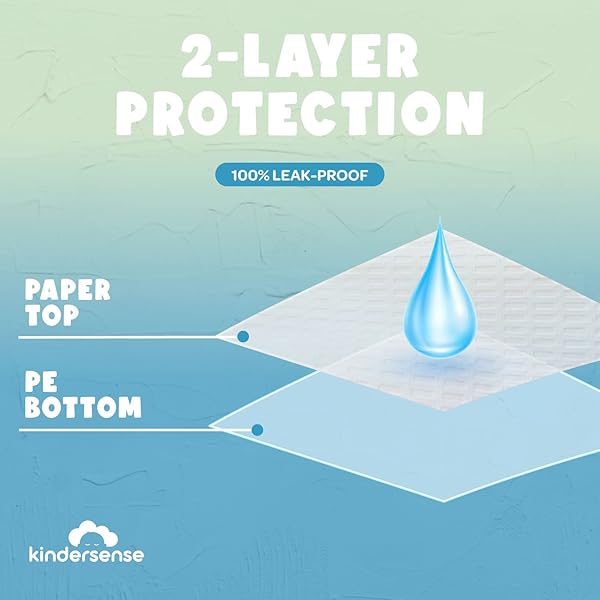 KINDERSENSE® DISPOSABLE CHANGING SHEETS FOR BABY DIAPER (125 SHEETS) | THIN PORTABLE CHANGING PAD LINERS (23″ X 17.5″) | PAPER TOP LAYER – WATERPROOF BOTTOM LAYER | LEAK PROOF INFANT CHANGING MAT
