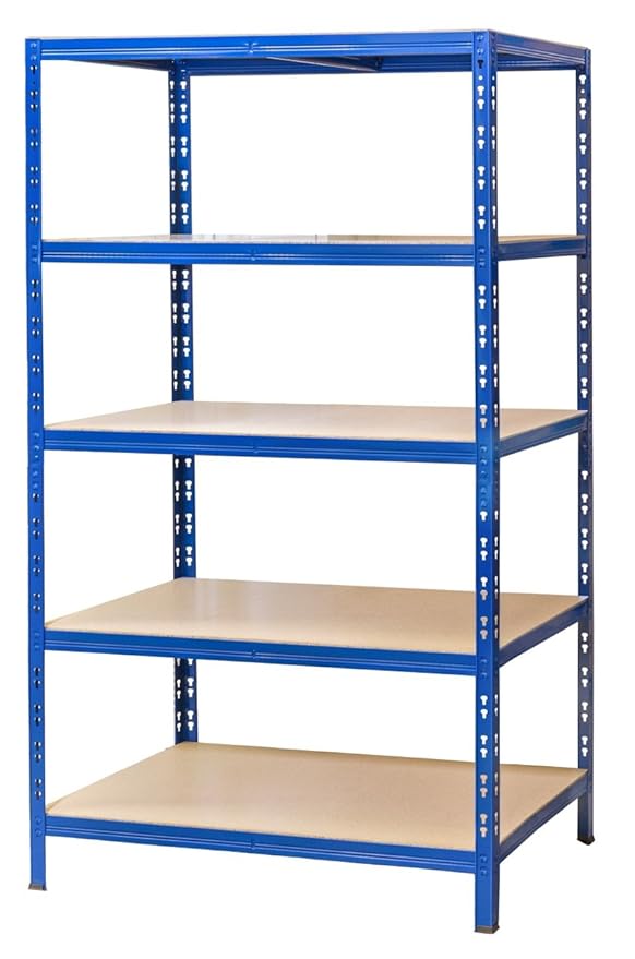 Schwerlastregal 177x100x60 cm blau 5 Böden 175 kg Werkstattregal Reifenregal Archivregal Lagerregal