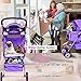 Cat Dog Stroller for Small & Medium Pets Up to 35Lbs Kitten Doggie Cage Foldable Travel Carrier Strolling Cart Durable 4 Wheels Large Pet Stroller Jogger with Cup Holders and Removable Liner (Purple)thumb 2