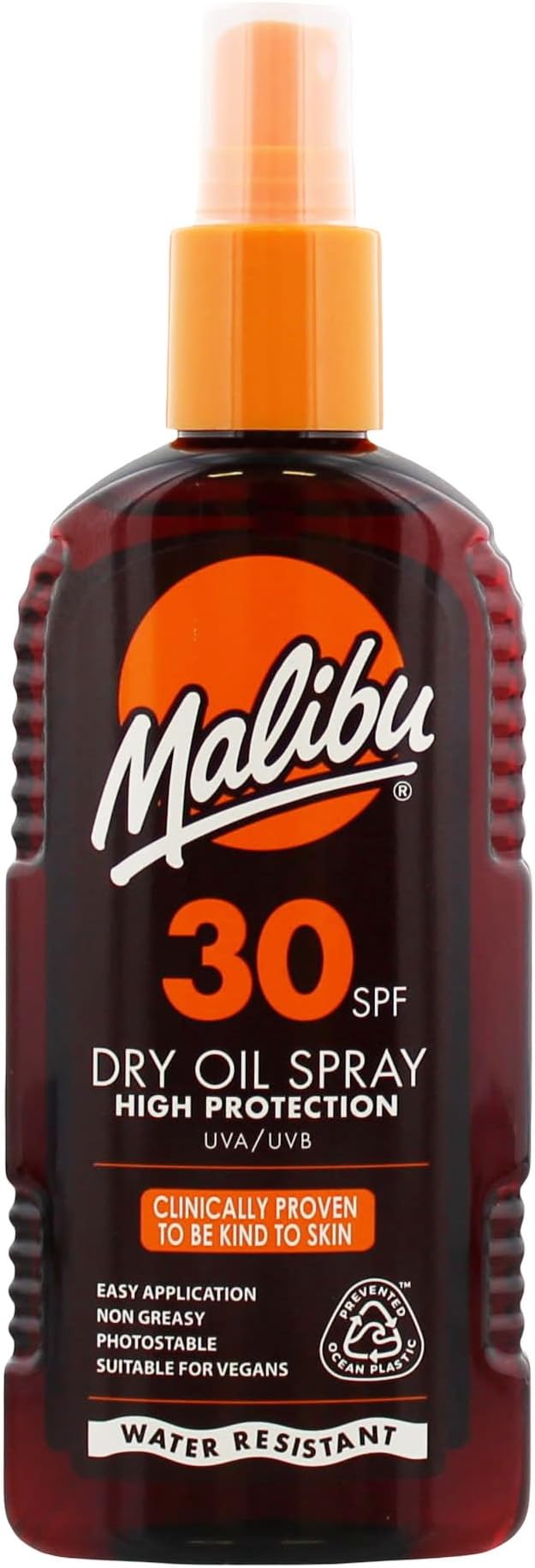 Malibu Sun SPF 30 Dry Oil Spray 200ml Tan Enhancing Moisturising Water Resistant