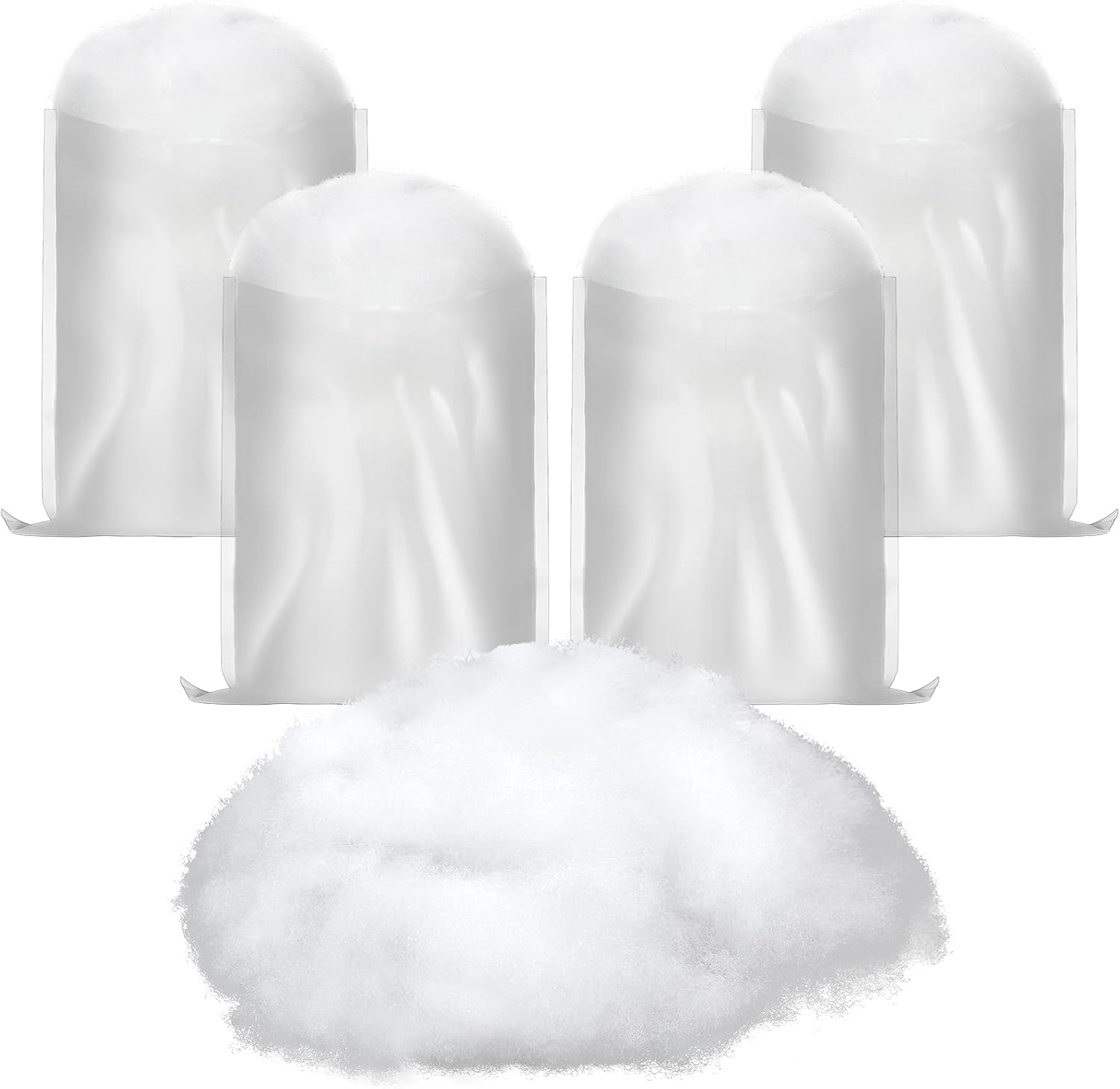 Artificial Snow - 4 Bags Snow Fluffy Decoration Artificial Snow Faux Snow Christmas Snow Blanket Artificial Fake Snow Indoor Blanket Snow for Xmas Party Winter Village Home Decor (White, Simple Style)