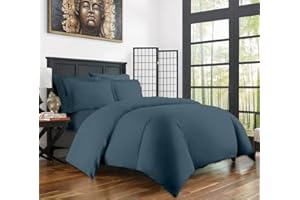 Saferay Green Duvet Cover Twin/Twin Extra Long Size - Premium 100% Egyptian Cotton Super Soft Comforter Covers - Lightweight, Cooling Duvet Cover - Soft Textured Bedding (Twin/Twin XL, Steel Blue)