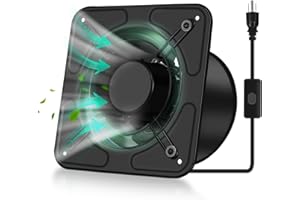 FAREAST 8 Inch Garage Exhaust Fan, Wall Mounted Kitchen Exhaust Fan, Metal Attic Exhaust Fan with Backdraft Damper, 1200 m³/h