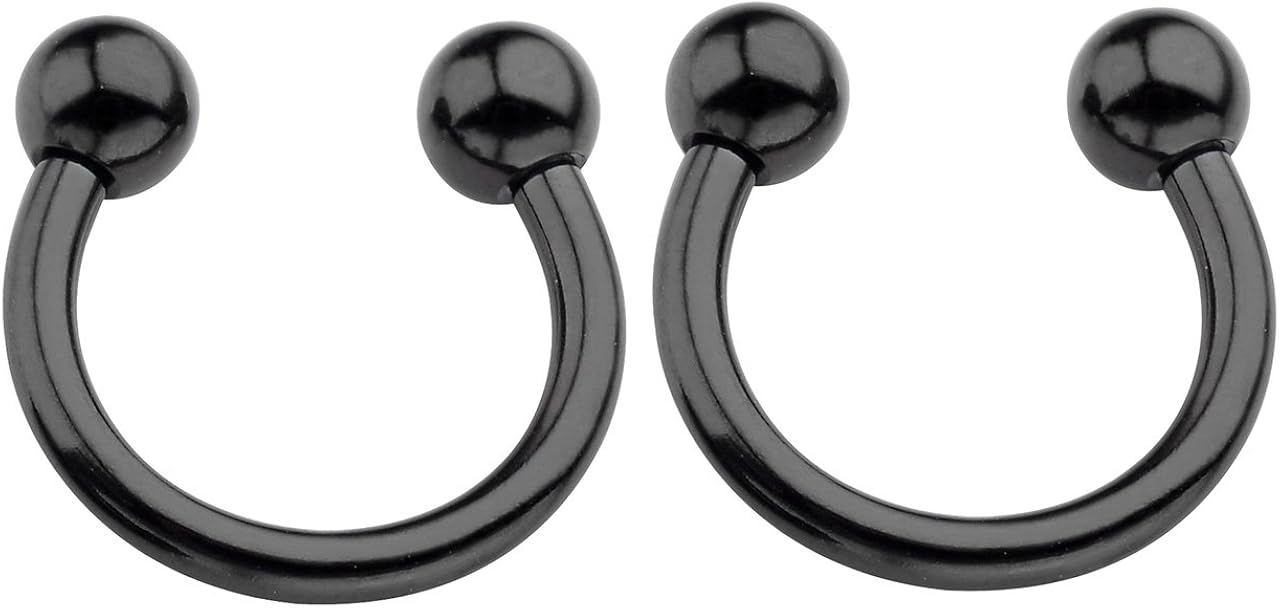 Jovivi 4 works 14G Stainless Steel Horseshoe Nose Ring Septum Tragus Cartilage Earrings Helix Lip Eyebrow Piercing Jewellery,10mm - Image 5