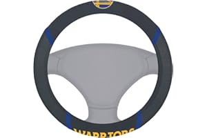 FANMATS 20322 Golden State Warriors Embroidered Steering Wheel Cover 15"x15", Black