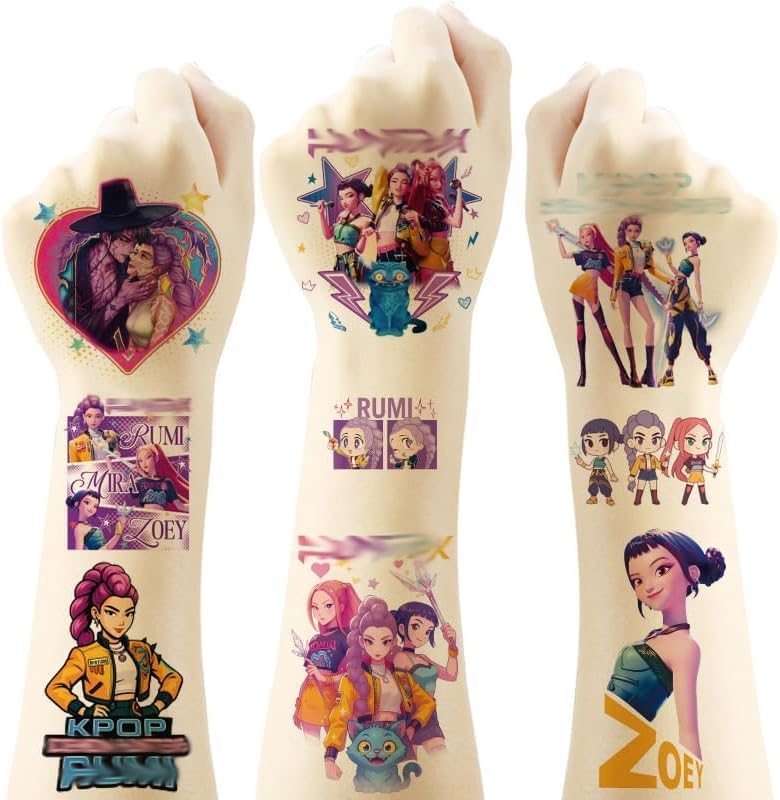 40pcs Kpop Temporary Tattoo Stickers for Birthday Party Supplies Favors School Rewards Gifts(5 x 5cm)