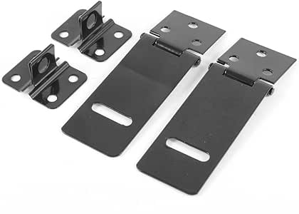 Juego de 2 S de Metal negro Mate para puerta aldaba para candado