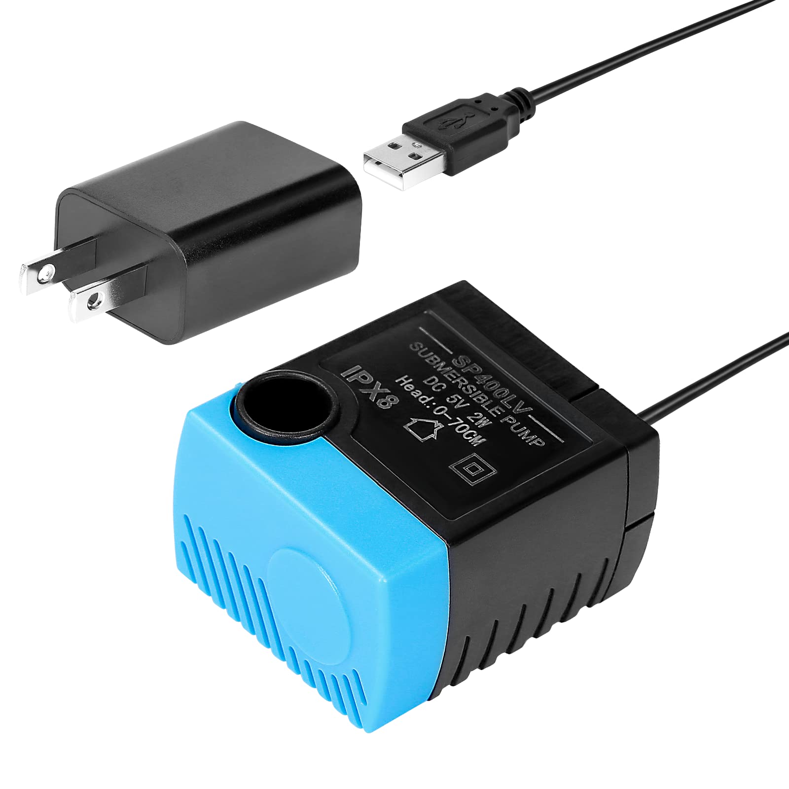 Photo 1 of VinDox Replacement Pump for Pet Drinking Fountains - SP-400LV USB Replacement Pump with Adaptor-Compatible with Butterfly, Ceramic, Stainless Steel and 360 Dog & Cat Water Dispensers