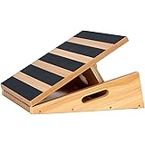 StrongTek Professional Wooden Slant Board, Adjustable Incline Board and Calf Stretcher, Stretch Board - Extra Side-Handle Des
