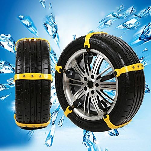 WELOVE Snow Chains Emergency Tire Chains Tire Chains Adjustable Snow Cable Chains Emergency Tractio Chains Fit for Most Car/SUV/Truck 185mm-295mm 10 PC (Yellow2)