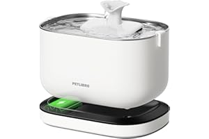 PETLIBRO Cordless Cat Water Fountain, Rechargeable Battery Operated Wireless Pet Water Fountain, 2.5L/84oz Cat Water Dispenser for Drinking with Quiet Pump Stainless Steel Tray Easy Clean BPA Free