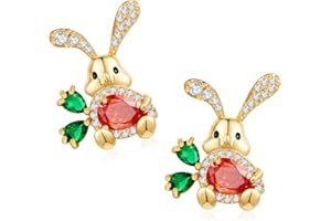 MUYAN Cute Small Easter Bunny Earrings for Women Carrot Rabbit Easter Studs Holiday Jewelry