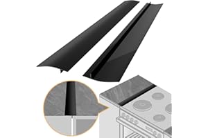 CasaCulina Silicone Stove Gap Covers 2 Pack, Heat Resistant Stove Guard Between Stovetop and Counter, Gap Filler for Protect Gap Filler Sealing Spills in Kitchen Counter, 21 Inches Black