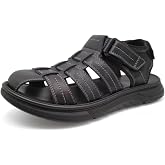 Finishing &amp; Sewing Men's Leather Fisherman Sandals, Closed Toe Outdoor Casual Summer Sandals