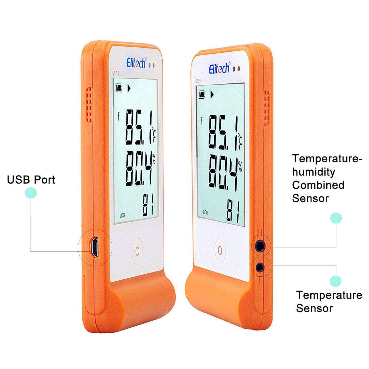 Elitech GSP6 Temperature and Humidity Data Logger Recorder 16000
