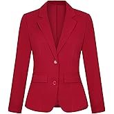 Blazers for Women Long Sleeve Notch Lapel Button Front Blazer Casual Work Office Suit Jackets with Pockets