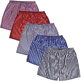 Alexander Del Rossa Mens Satin Boxer Shorts, Striped Underwear, XL Pack Of 5 Striped (A0753PKFXL)