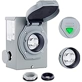 EilxMag 30 Amp Generator Power Inlet Box, NEMA L14-30P PB30 Power Inlet Box, 125/250 Volt, 7500 Watts Generator Transfer Swit