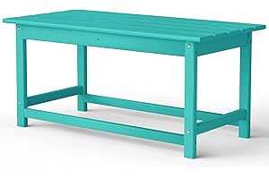 Costaelm Adirondack Conversation Table, HDPE Outdoor Drink Weather Resistant, Outdoor Patio Porch Accent Balcony Table for Pool, Seaside, Backyard, Turquoise