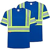 ProtectX High Visibility Shirts Short Sleeve Reflective Hi Vis Safety Shirts for Men and Women Construction Shirts 2 Pack