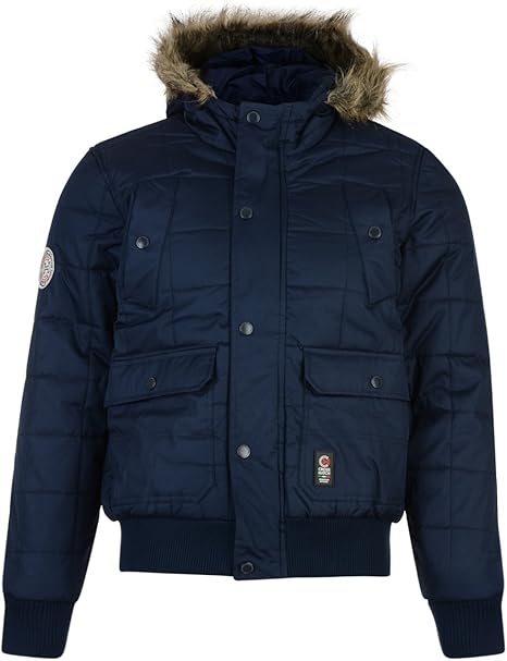 blue parka coat