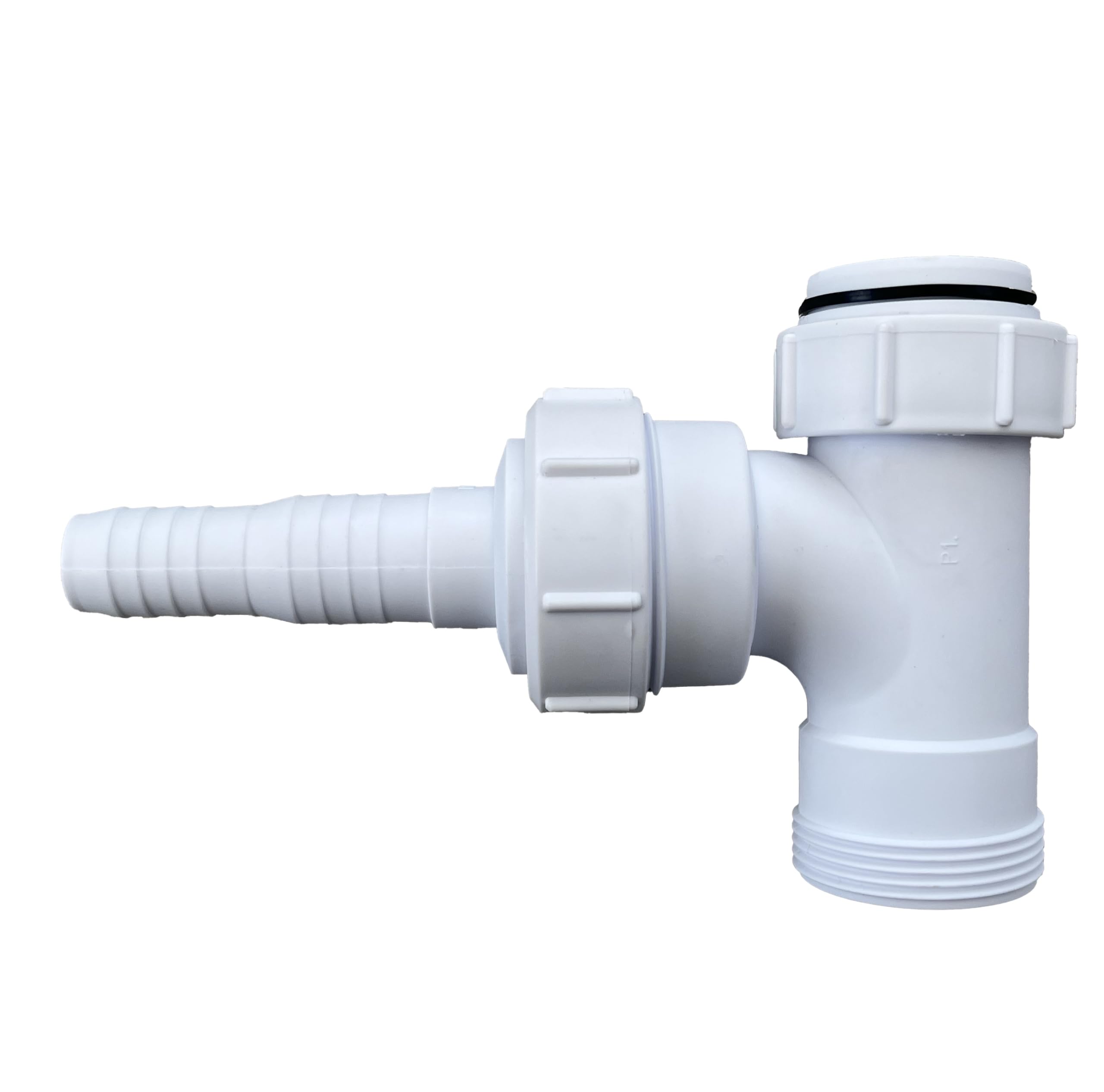 PlumbEZ Multi-Fit Waste Trap Adaptor Tee with Nozzle - 40mm 1.1/2" Swivel Swept BSP Tee c/w Nozzle, Dishwasher Waste Pipe Connector, Washing Machine Waste Splitter, BS EN 24-1:2002 Compliant