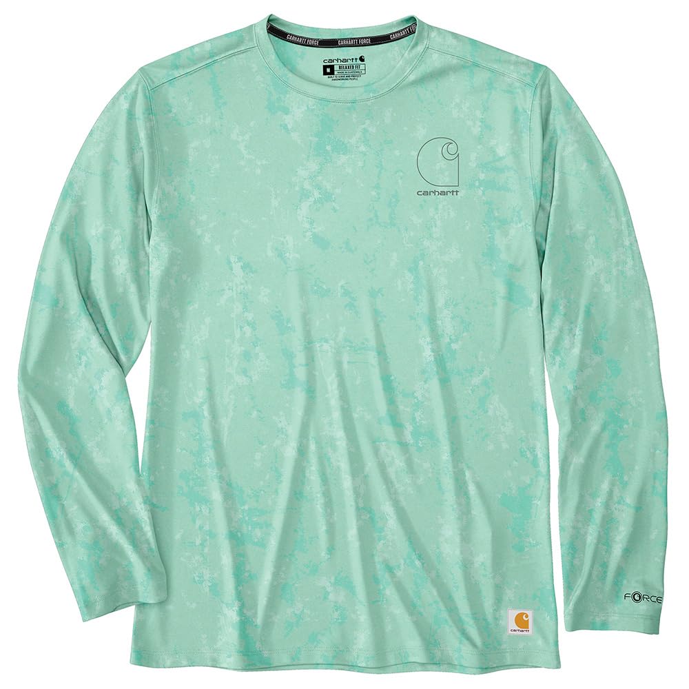 Carhartt Men's Force Sun Defender Lightweight Long-Sleeve Logo Graphic T-Shirt, Fresh Mint, 3X-Large Image