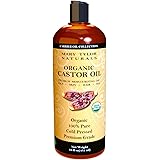 Organic Castor Oil (16 oz) USDA Certified, Cold Pressed, Hexane Free, 100% Pure, Amazing Moisturizer for Skin, Stimulates Gro