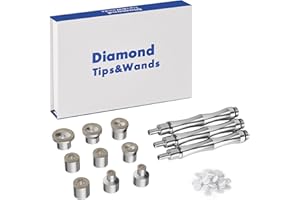 Yekavo Diamond Dermabrasion Tips Microdermabrasion Machine Accessories Dermabrasion Tool Microdermabrasion Replacements 9 Tips 3 Wands