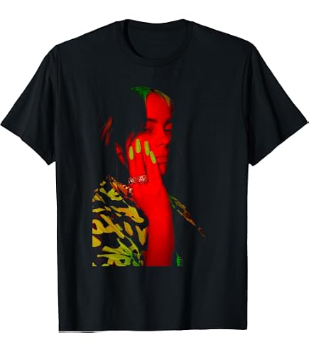 Amazon.com: Official Billie Eilish Hand Face Photo Black T-Shirt
