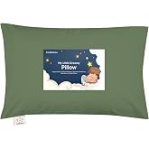 Toddler Pillow with Pillowcase 13x18 My Little Dreamy Pillow (Jungle Green) | Kids Travel Bed Pillow for Sleep, Organic Cotton Small Pillowcase, Soft, Breathable, Machine Washable, Toddlers 2-5 years