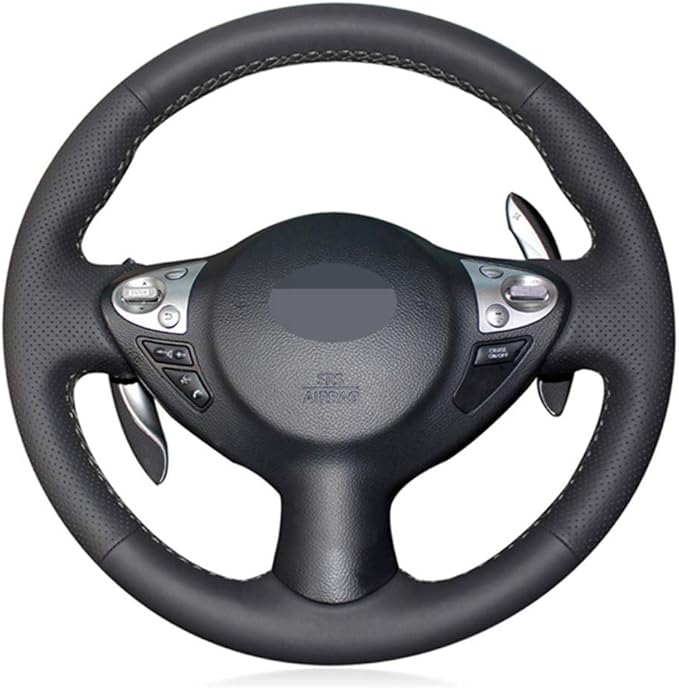 Amazon.com: ZHHRHC Car-Styling Hand-Sewn Leather Car Steering Wheel