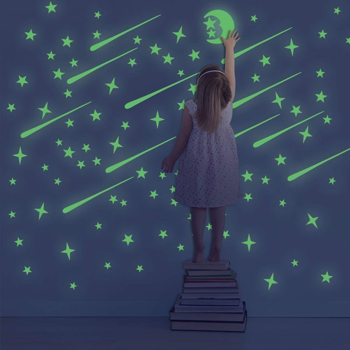 Unomor Glow in the Dark Stars and Moon, Glow Stickers for Ceiling and Wall Decals, Perfect for Kids Bedding Room or Party Birthday Gift – 216 pcs