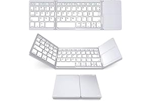 Foldable Bluetooth Keyboard with Touchpad,Small Portable Wireless Keyboard Rechargeable Slim Folding with Trackpad Mini Pocke